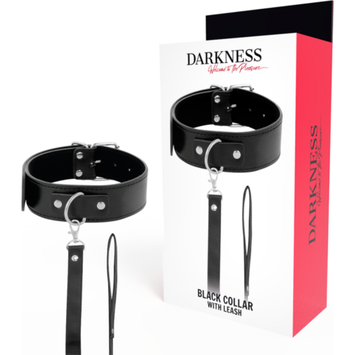Asento kaulus DARKNESS säädettävällä nahkaketjulla