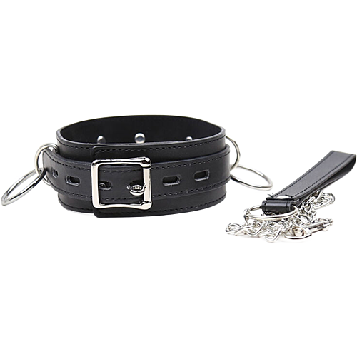 Bondage-kollari OHMAMA FETISH ansoilla ja hihnalla