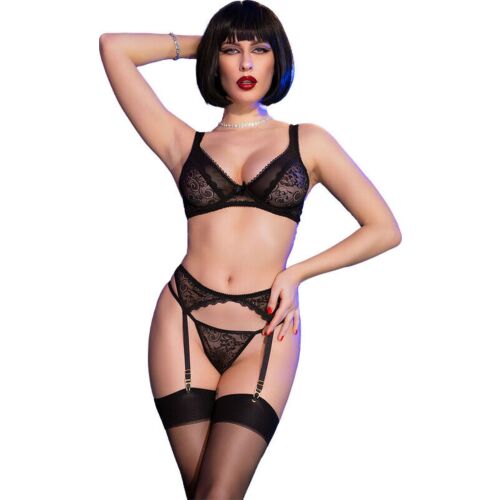 Lingerie Chilirose CR 4692 Setti ja Cabaret Sukat
