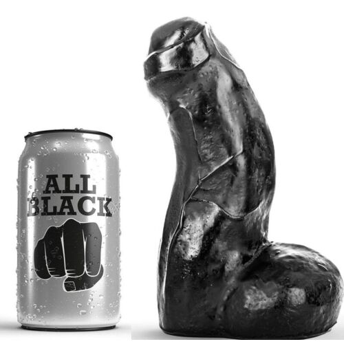 Dildo ALL BLACK 17 CM realistinen musta