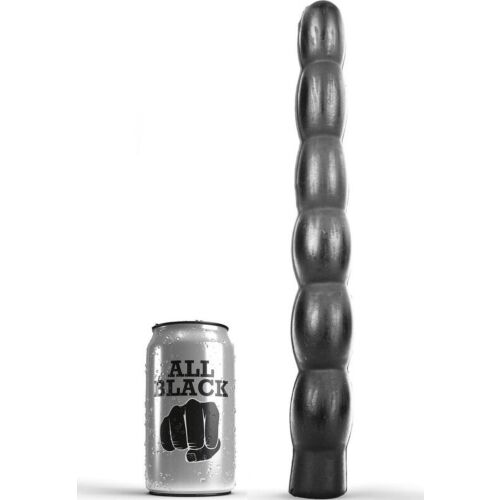 Dildo ALL BLACK 32 CM aaltoilevalla pinnalla