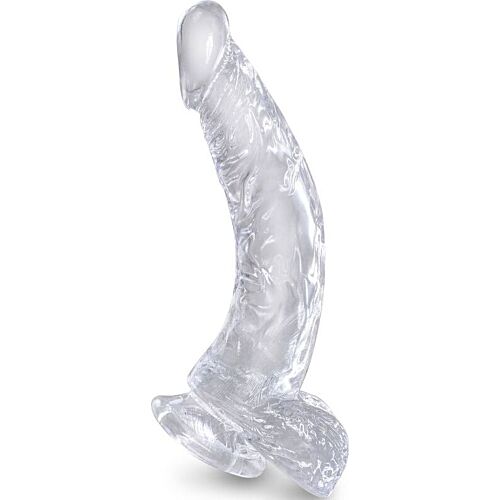 Dildo KING COCK Clear curvado 16.5 cm
