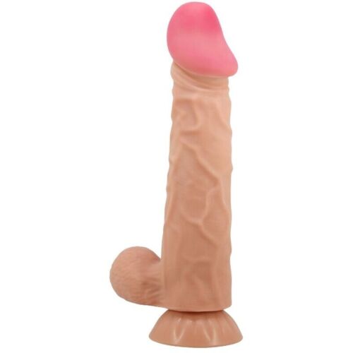 Realistinen dildo Pretty Love Sliding Skin liukuvalla iholla ja imukupilla 24 cm