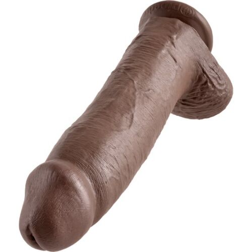 Dildo KING COCK - DILDO BROWN WITH BALLS 30.48 CM