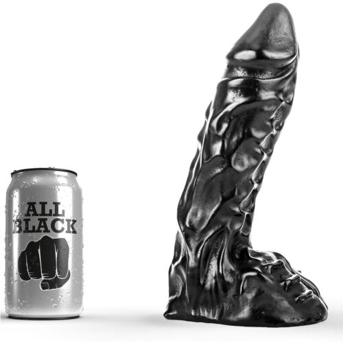 Dildo All Black 23 cm laskostetut suonet