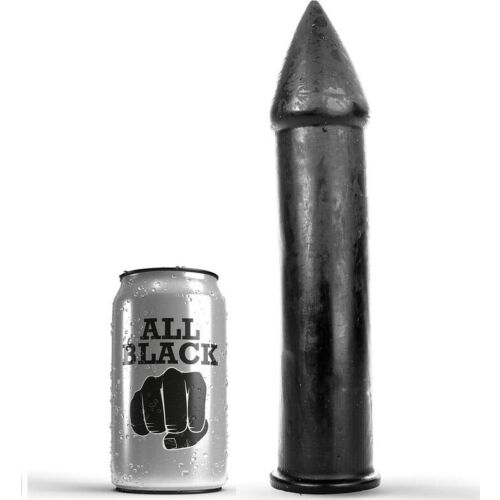 Dildo All Black 24 cm pehmeällä pinnalla
