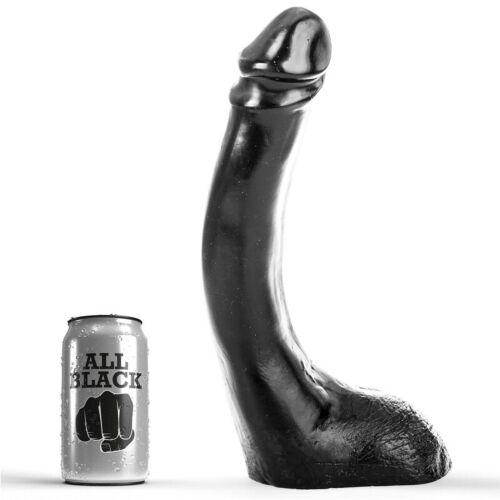 Dildo ALL BLACK 29 cm realistinen muoto
