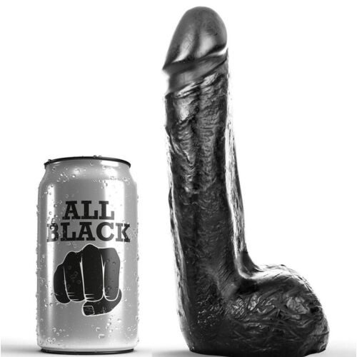 Dildo All Black 20 cm semi-realistinen muotoilu