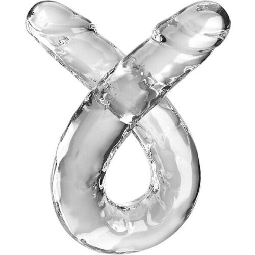 Dildo KING COCK Clear Double Trouble 46 cm joustava malli