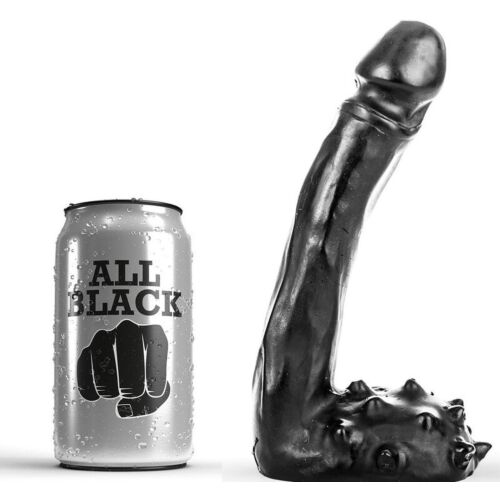 Dildo ALL BLACK 19 CM - Pitkä ja hoikka malli