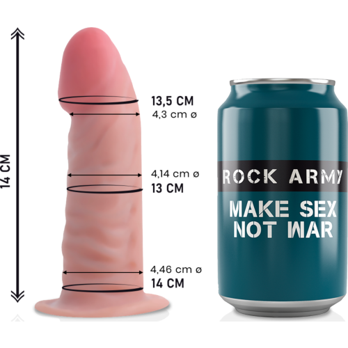 Dildo Rock Army Tiger 14 cm - Kaksitasoinen materiaali