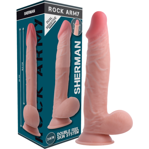 Dildo Rock Army Sherman 24 cm | Kaksitiheyksinen malli