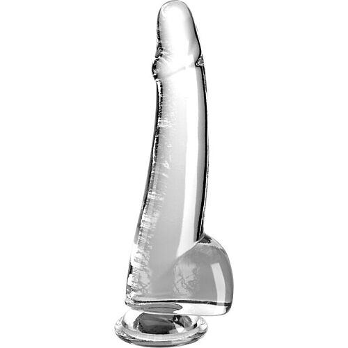 Dildo King Cock Clear 19 cm testikulilla