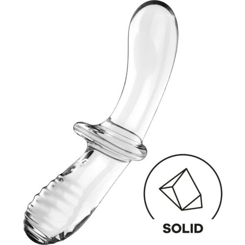 Dildo Satisfyer Double Crystal tekstuureilla ja lämpötilapelaamisella