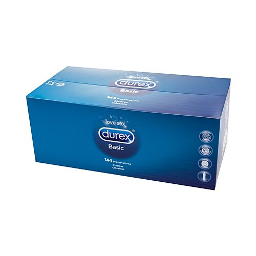 Kondomi Durex Basic 144 kpl - Luontaisesti läpinäkyvät