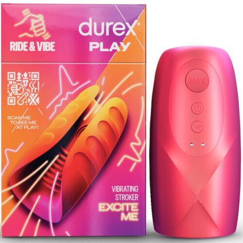 Masturbaattori DUREX Ride & Vibe striatulla sisäpinnoilla