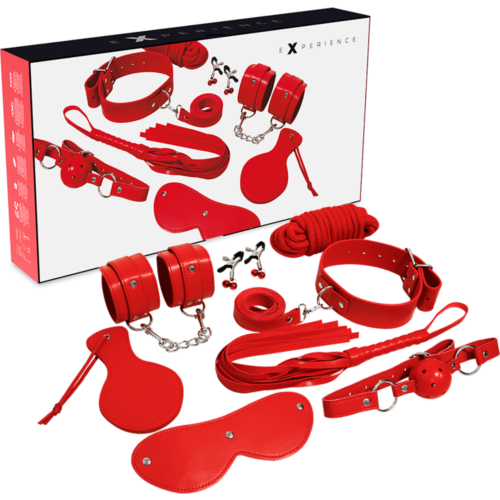 Käsiraudat Bondage Set Bondage EXPERIENCE BDSM FETISH KIT SERIE RED