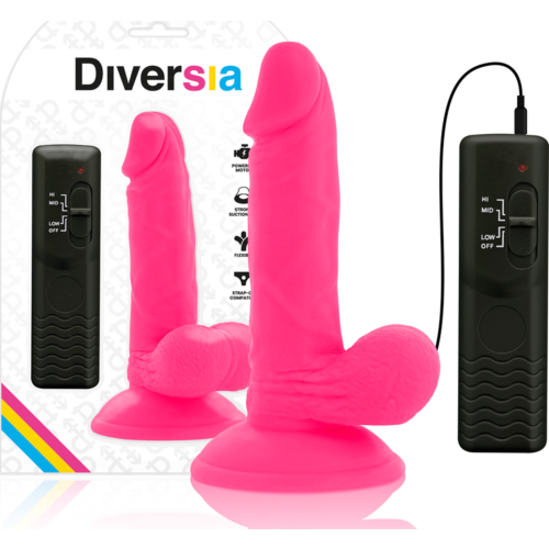 Dildo DIVERSIA 17 cm vibraatio ja liitäntä