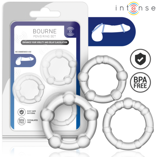 Anillos INTENSE FOR HIM 3 kpl | Ergonominen muotoilu