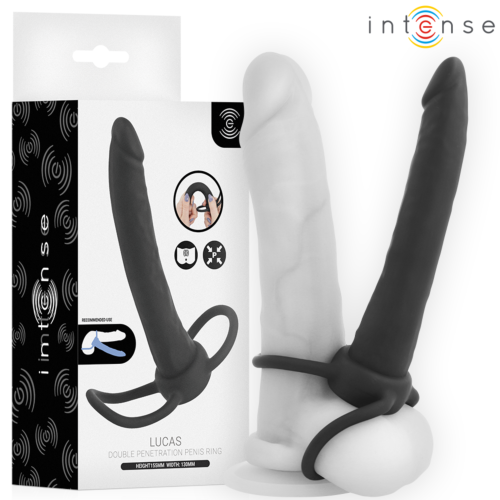 Anaalidildo INTENSE FOR HIM LUCAS penis- ja kivessormuksilla