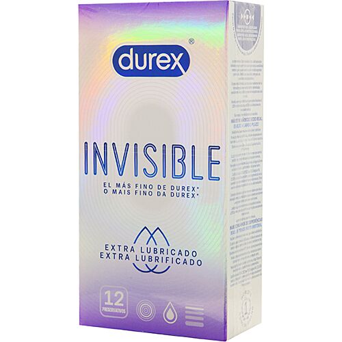 Kondomi Durex Invisible Extra Liukuvoiteella 12 kpl