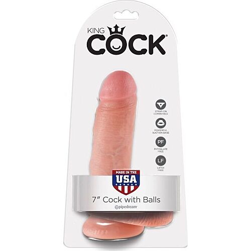 Dildo King Cock 7 cm realistinen mukautuva silikonimateriaali