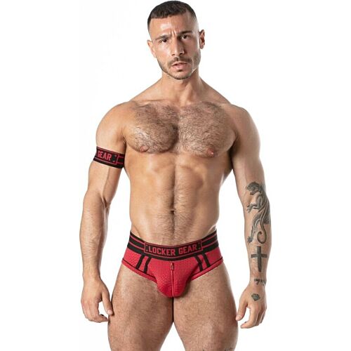 LOCKER GEAR SPORT MESH JOCK BRIEF RED S -jockstrap-alushousut