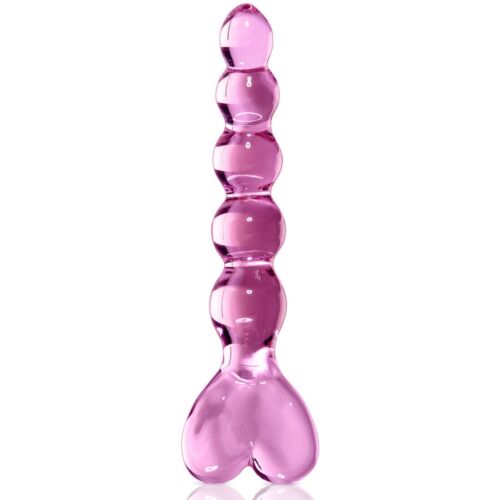 Dildo ICICLES N. 43 sydämen muotoisella kahvalla