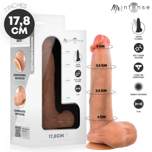Dildo MR. INTENSE Bruce S 17.8 cm | Integroitu pallerot