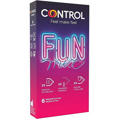Kondomi CONTROL Feel Fun Mix - Monipuoliset tuntemukset