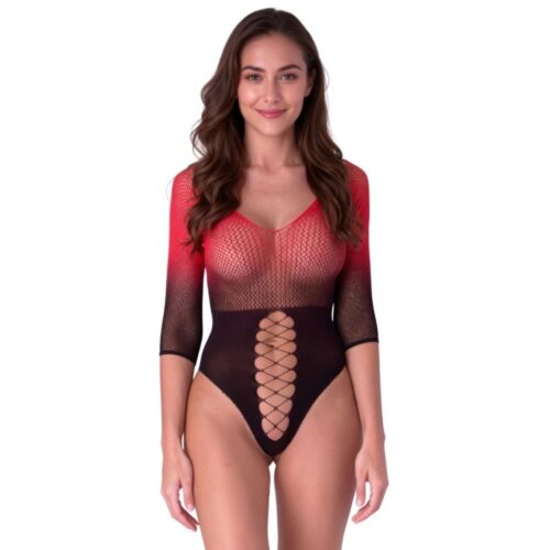 Bodystocking PASSION 3/4 hihalla ja syvällä kaula-aukolta