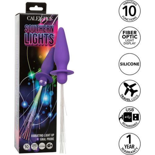 Plug anal CALEXOTICS Southern Lights - Tehokas vibraatio ja valot