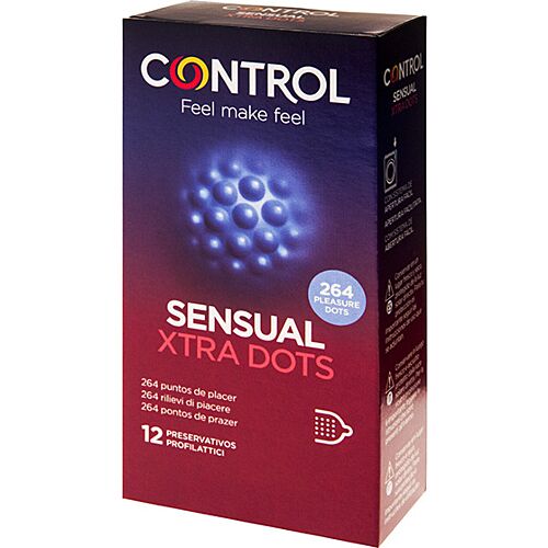 Kondomi CONTROL XTRA DOTS 12 kpl - 264 stimulaatiopistettä