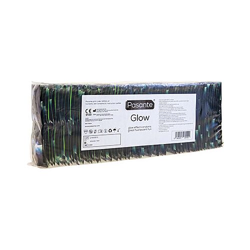 Kondomi PASANTE Glow 144 kpl hohtavalla ominaisuudella