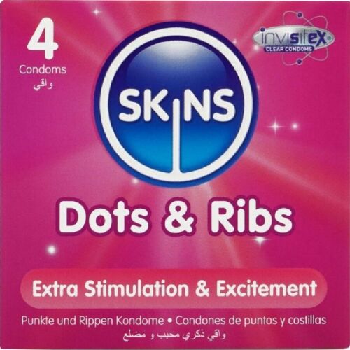 Kondomi Skins Dots & Ribs - Tehostettu tunne