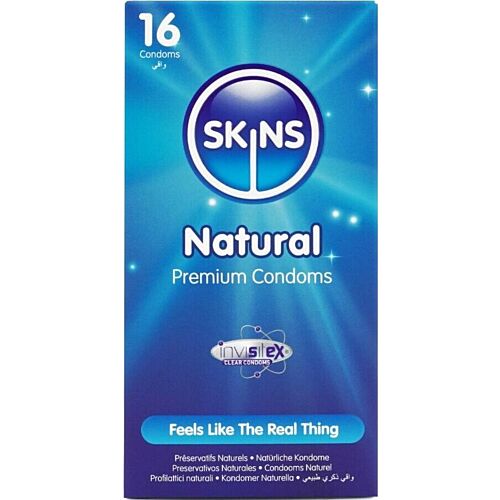 Kondomit SKINS Natural 16-Pack - Toisen ihon tunne