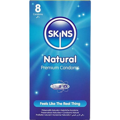 Kondomi Skins Natural 8-Pack extra liukastava