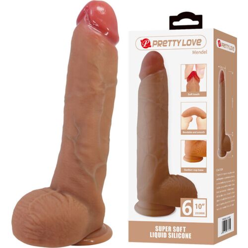 Dildo Pretty Love Mendel 25.5 cm vahvalla imukupilla