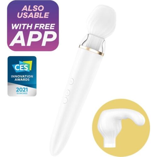 Vibraattori Satisfyer Double Wand-er sovelluksen valvonnalla