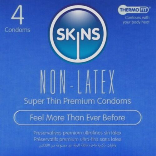 Kondomi SKINS Ilman lateksia 4 kpl - Hypoallergeeninen