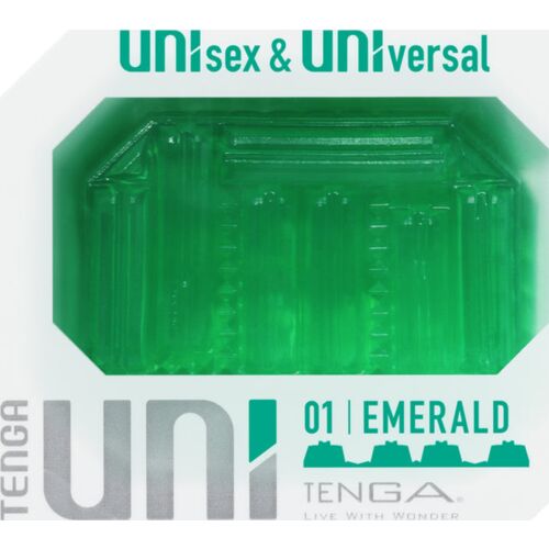 Masturbaattori TENGA UNI EMERALD monipuolisella muotoilulla