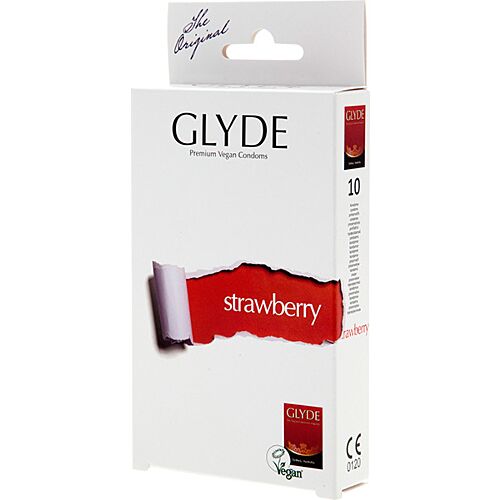 Kondomi Glyde Ultra Strawberry 10 kpl