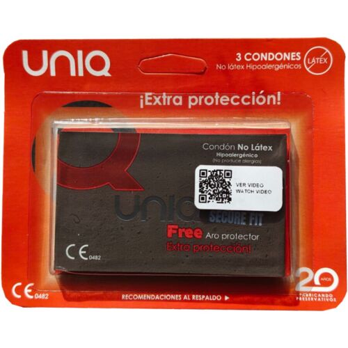 Kondomi UNIQ Secure Fit lateksiton ja erittäin ohut