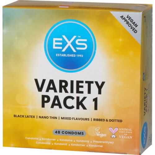 Kondomit Exs Variety Pack 1 maku- ja tekstuurivaihtoehdoilla