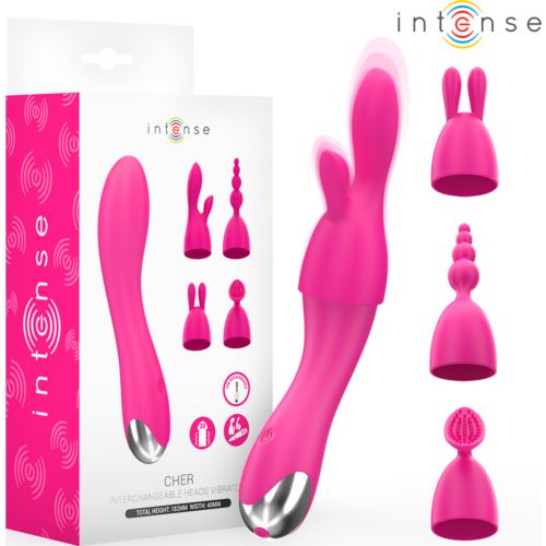 Vibraattori Intense Fun Cher vaihdettavilla päätöillä