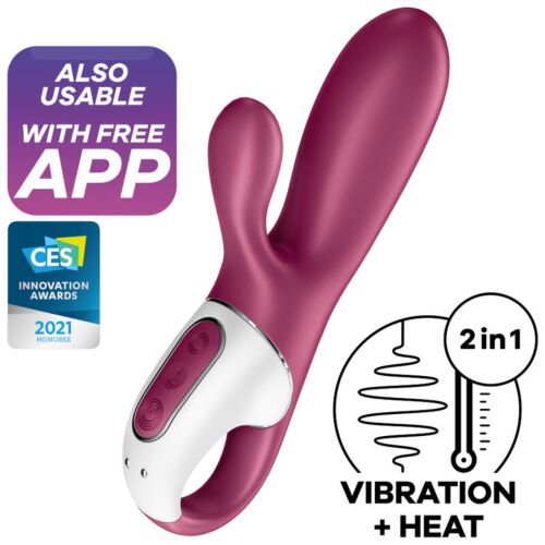 Vibraattori Satisfyer Hot Bunny sovelluksen ohjauksella ja lämmöllä
