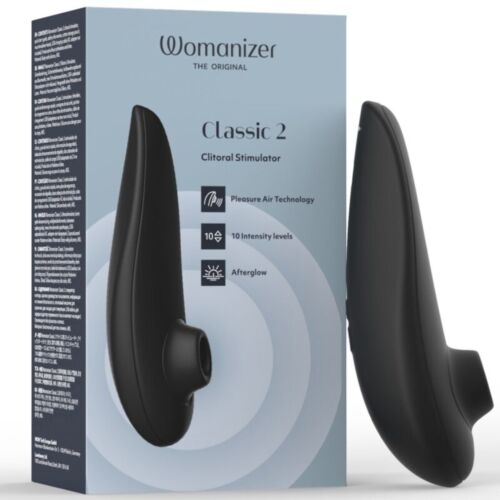 Imutoiminen klitorisstimulaattori WOMANIZER Classic 2, musta, 10 voimakkuustasoa