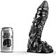 Dildo All Black 23 cm laskostetut suonet