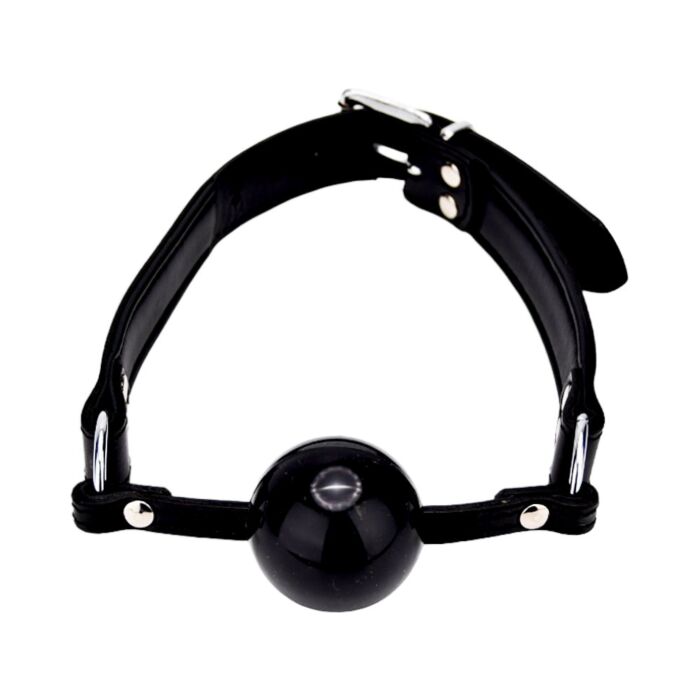 Suukapanta Bound Leather Solid Ball Gag Suukapanta Bound Leather Solid Ball Gag