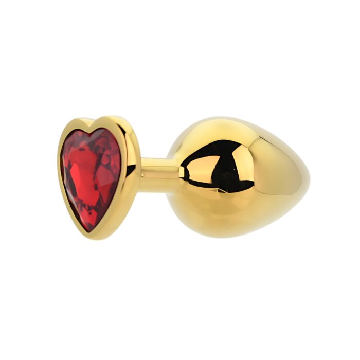 Butt Plug Toosh Heart Shaped Gold with Red Stone Butt Plug Toosh Heart Shaped Gold with Red Stone